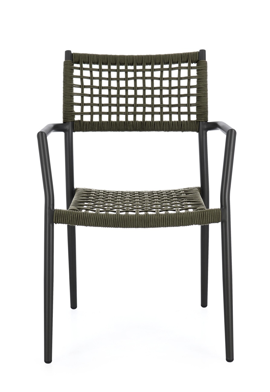 Gartenstuhl Caleta aus Aluminium, Grün / Anthrazit