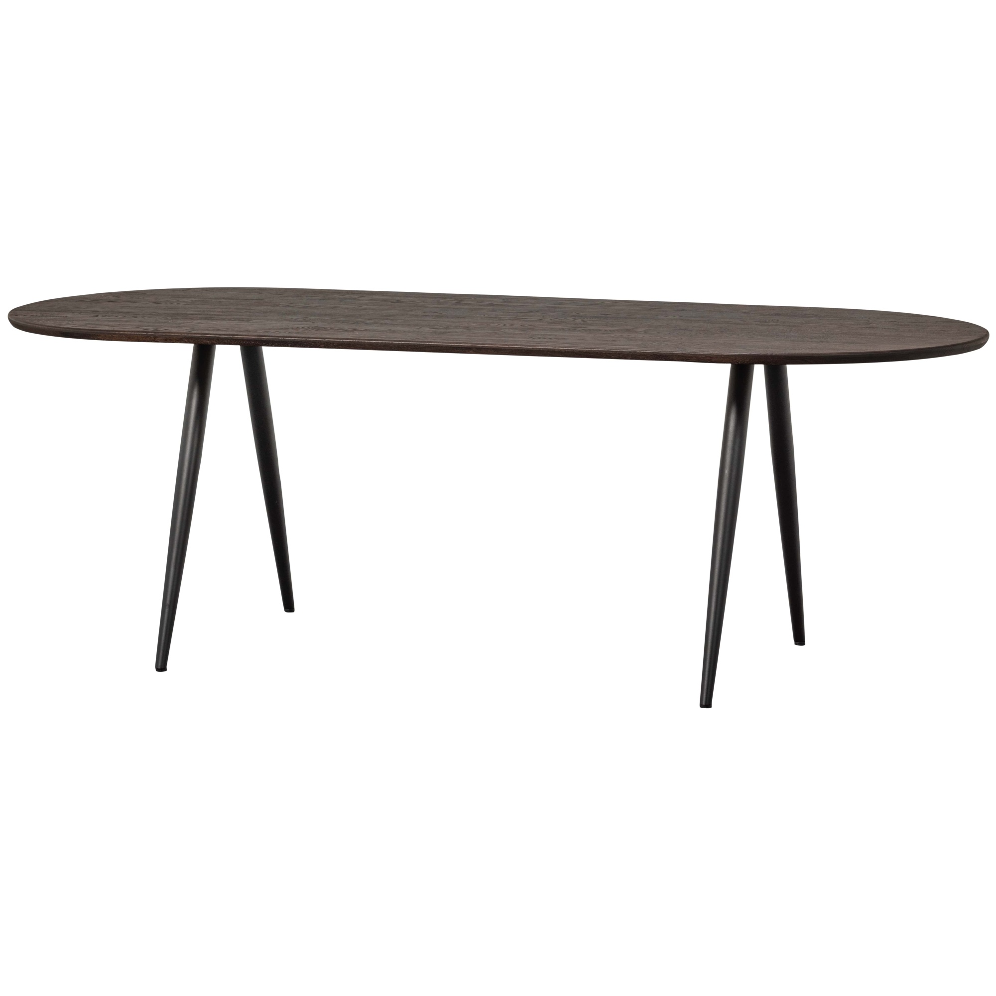 Esstisch Tablo oval Eiche [FSC] Dunkelbraun - 220 x 90 cm, modern mit Style-Gestell