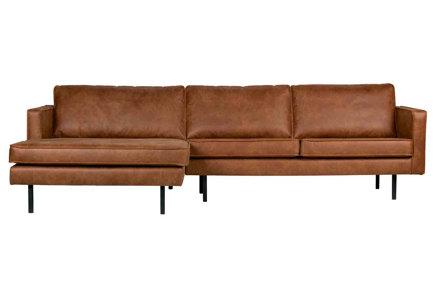 Ecksofa Rodeo Chaiselongue Eco Leder, links Cognac