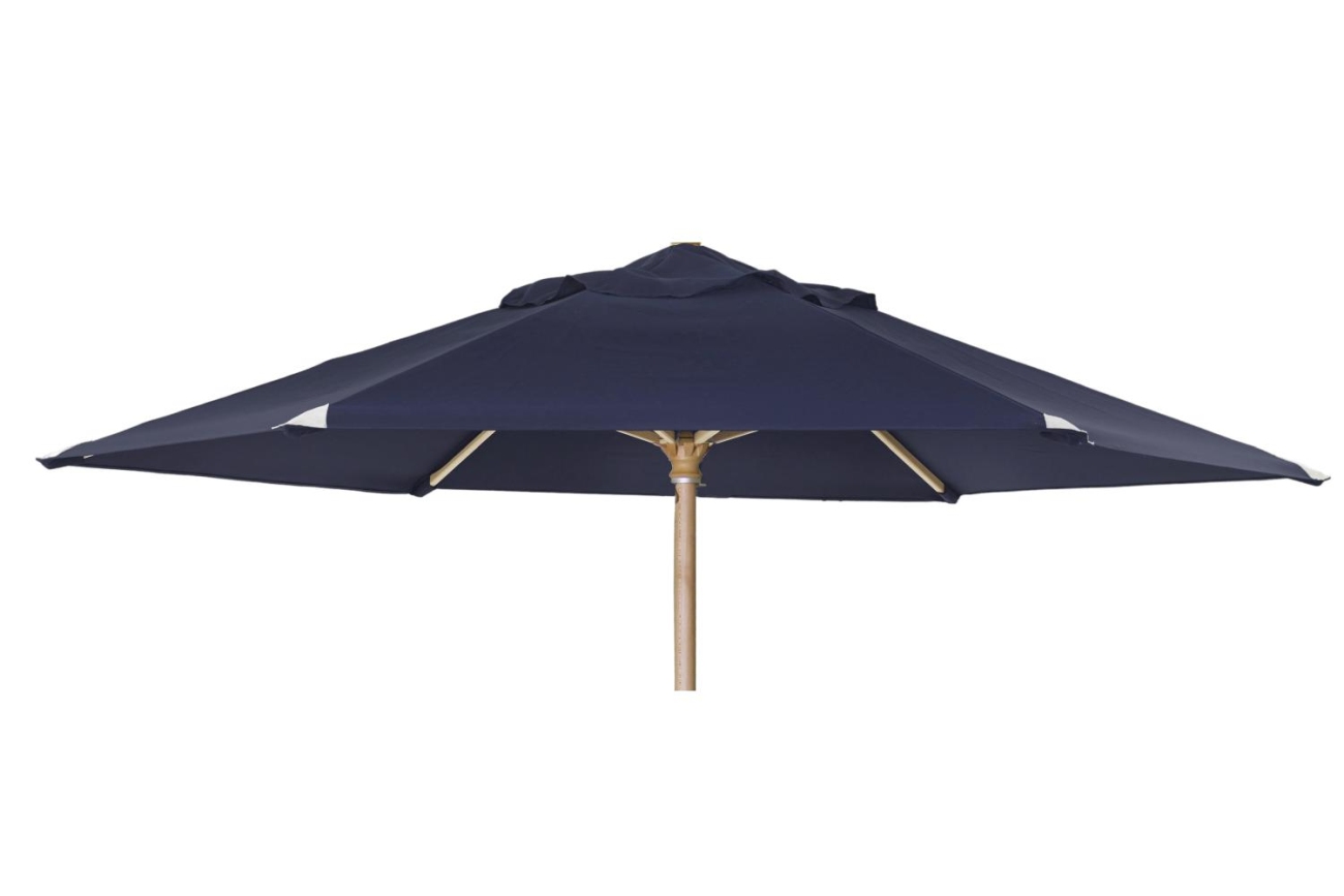 Der Sonnenschirm Reggio überzeugt mit seinem modernen Design. Gefertigt wurde er aus Kunstfasern, welcher einen blauen Farbton besitzt. Das Gestell ist aus Buchenholz und hat eine natürliche Farbe. Der Schirm hat einen Durchmesser von 300 cm.