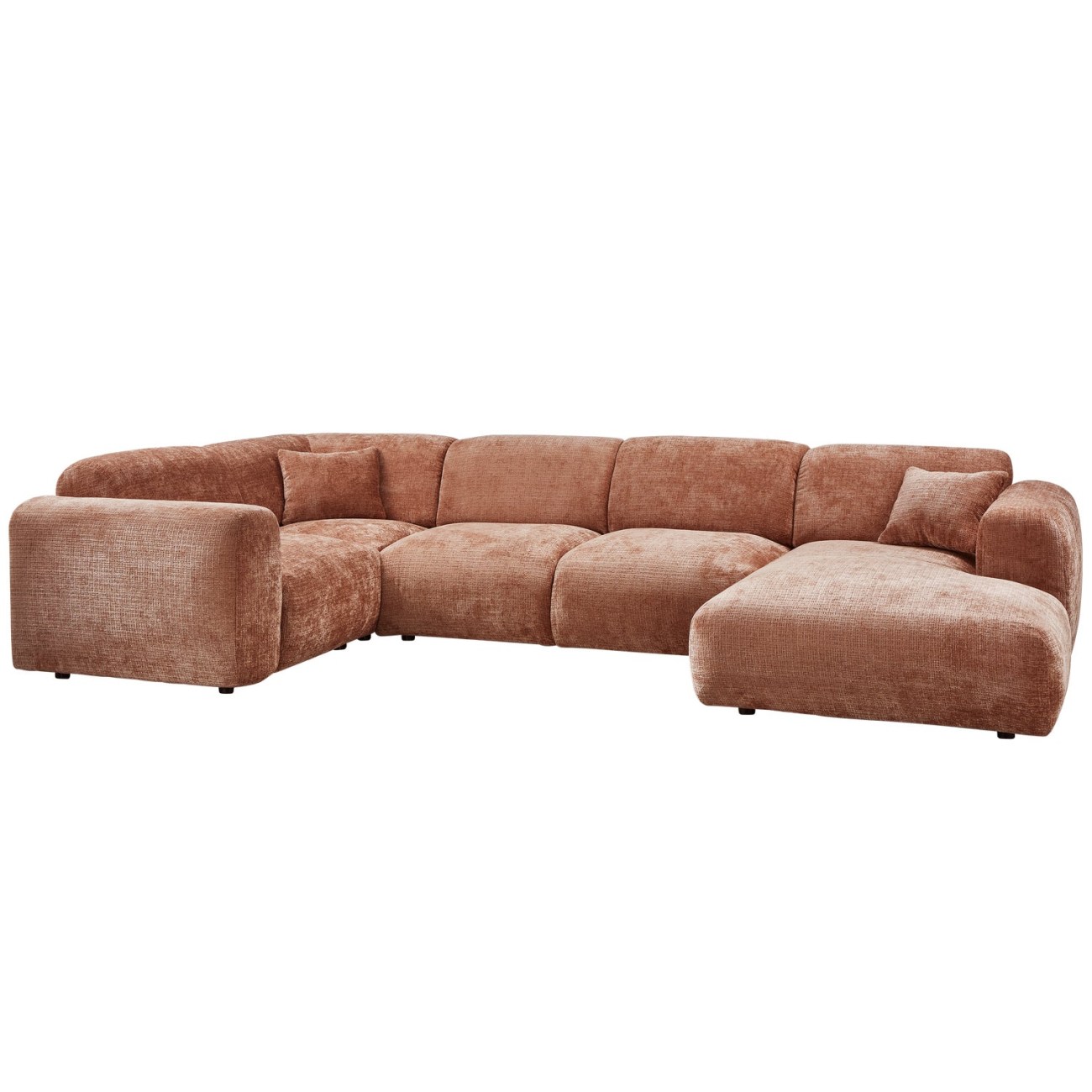 Ecksofa Cloud aus Chenille-Stoff Links, Terra Ecksofa Cloud aus Chenille-Stoff Links, Terra