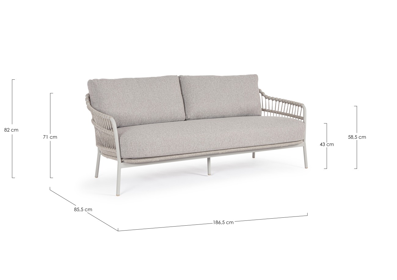 Gartensofa Talaia aus Metall, Frostig