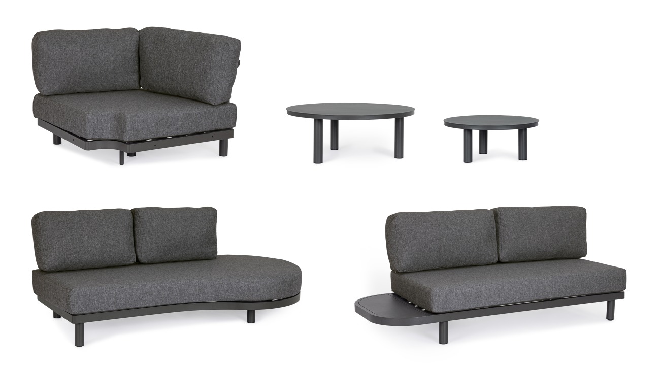 Gartenecksofa Hercules Inkl. Couchtisch-Set, Anthrazit
