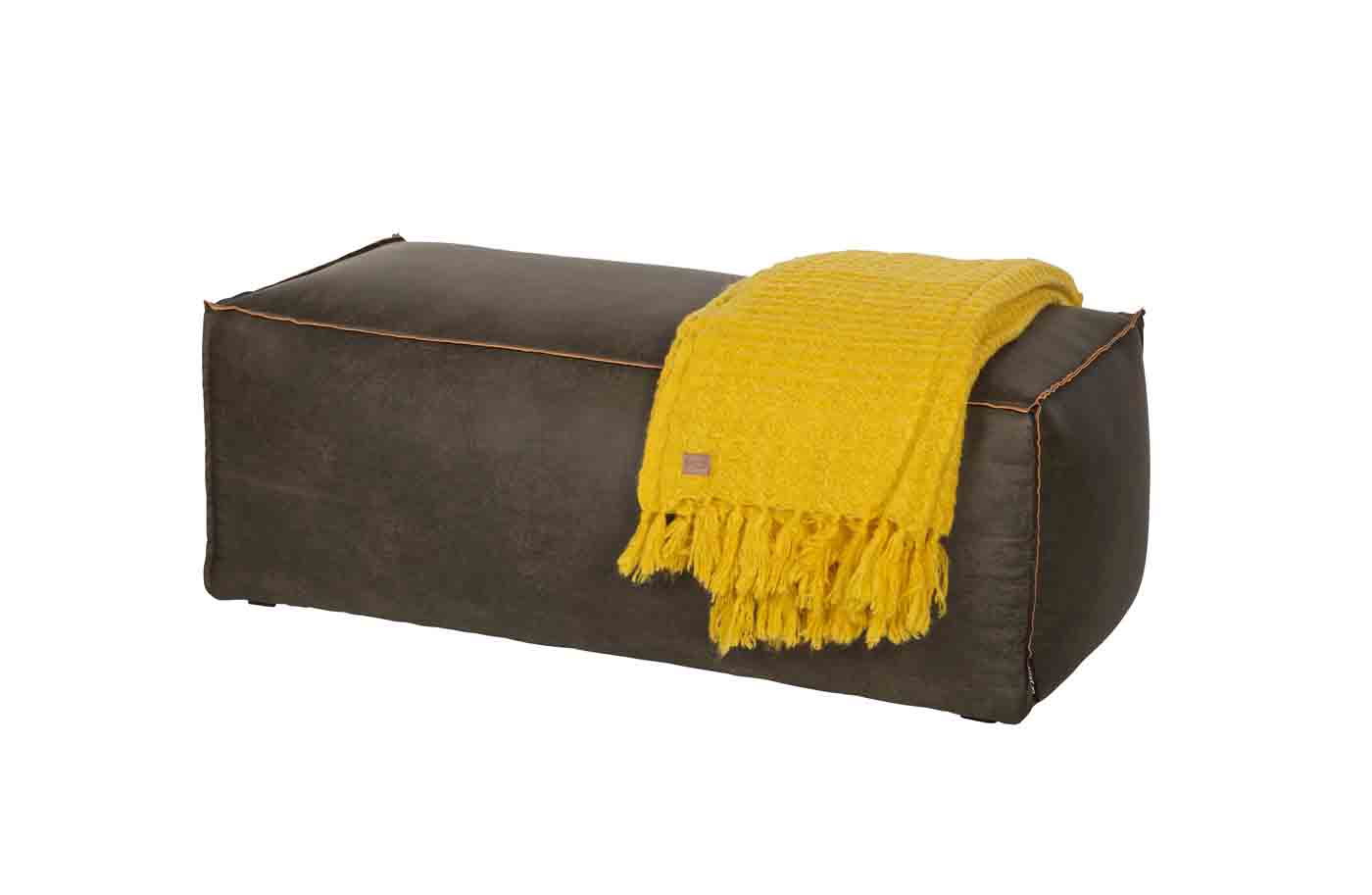 Bequemer Pouf Rodeo aus Eco Leder in Army