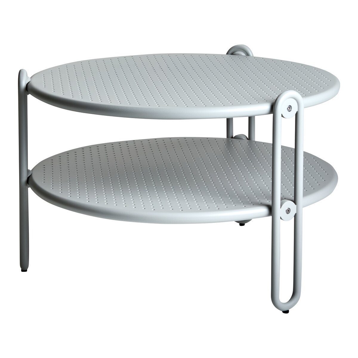 Gartencouchtisch Blixt aus Aluminium, modern und rund, hellgrau, Ø 65 cm, pflegeleicht