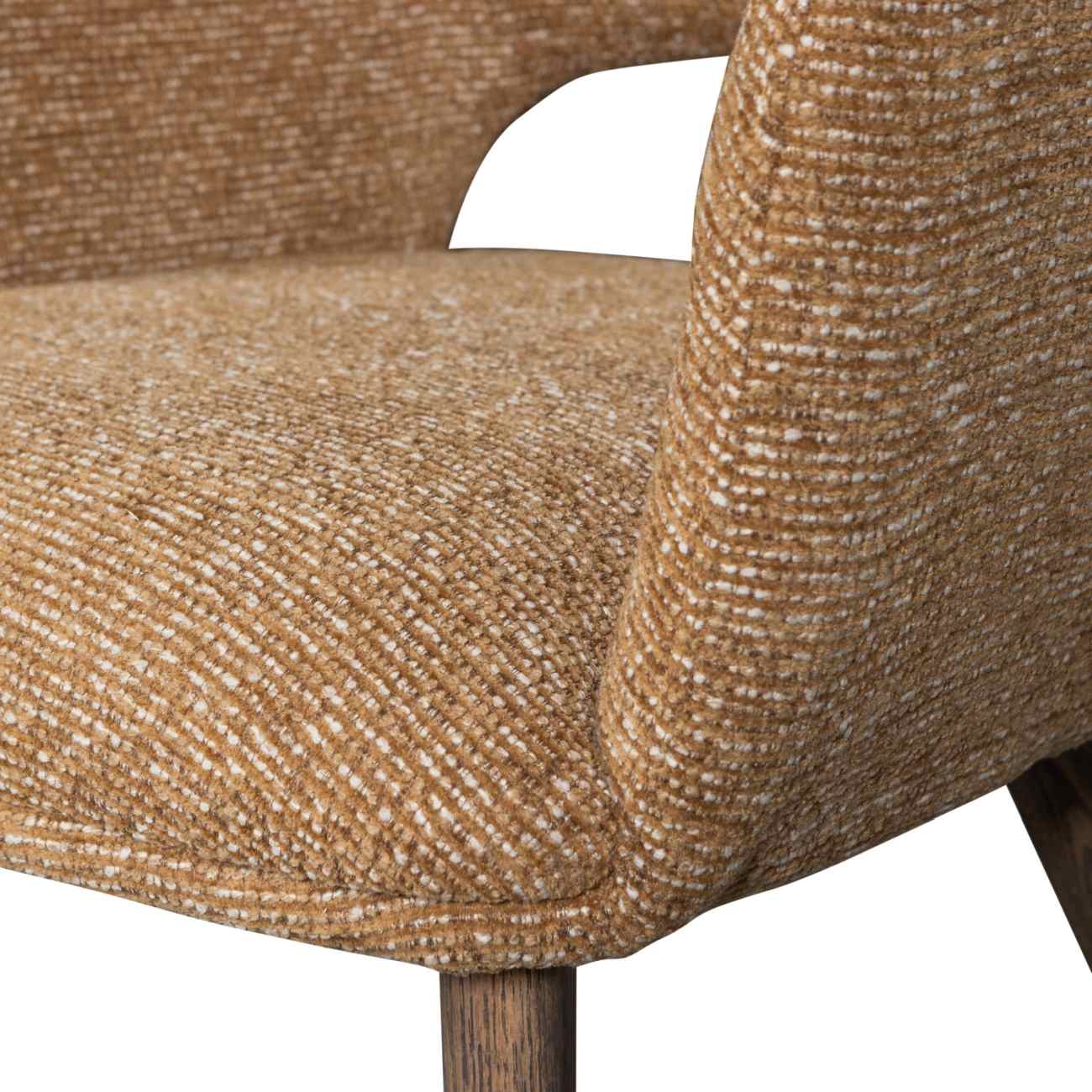 Esszimmerstuhl Murat aus Chenille-Stoff, Gelb / Braun