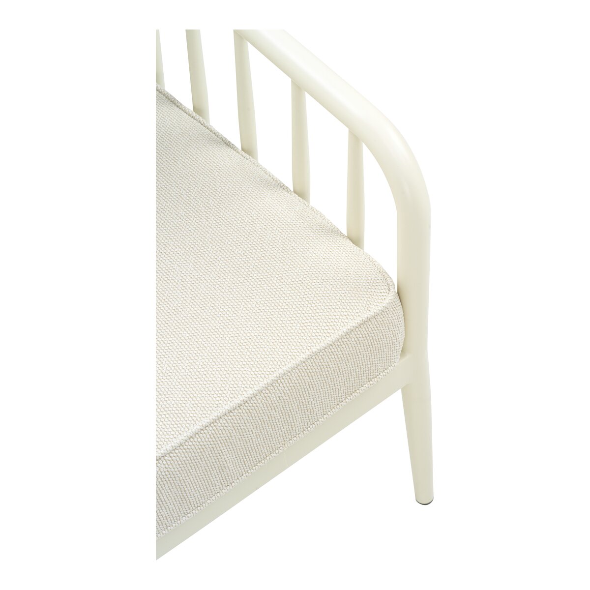 Gartensofa Coleville 2,5-Sitzer, Aluminium & Olefin-Stoff, Pearl White/Dot Beige