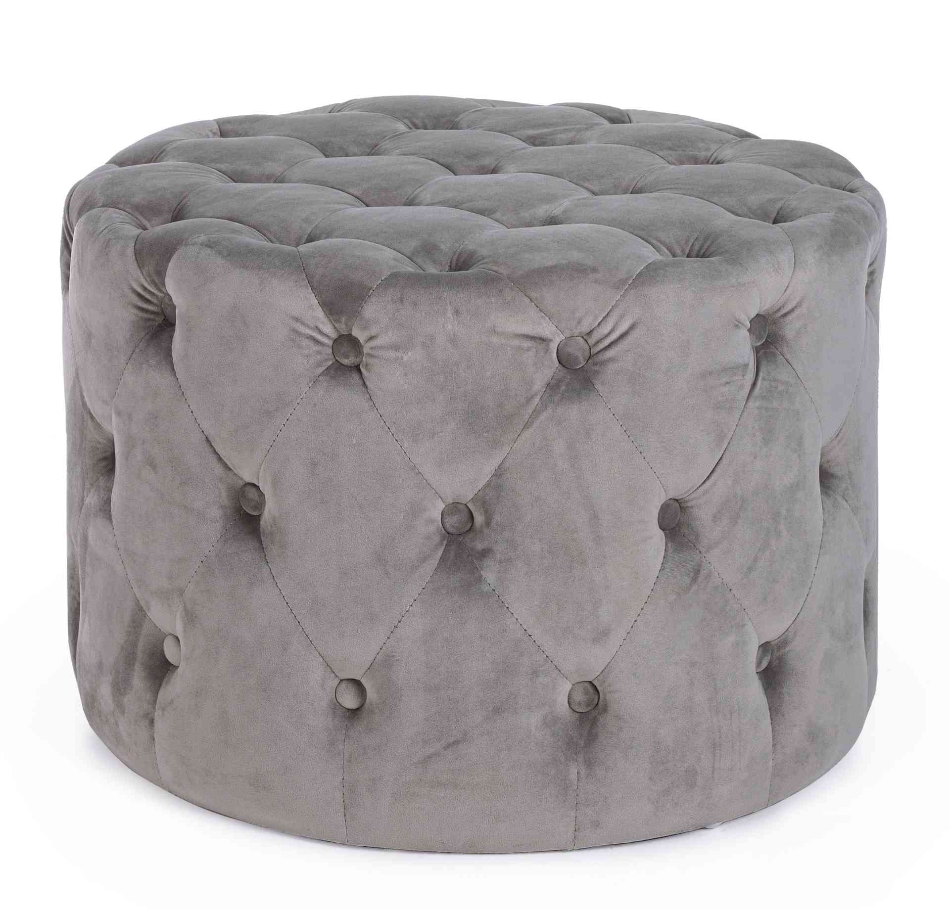 Pouf Lorella in Samt-Optik, Grau Pouf Lorella in Samt-Optik, Grau