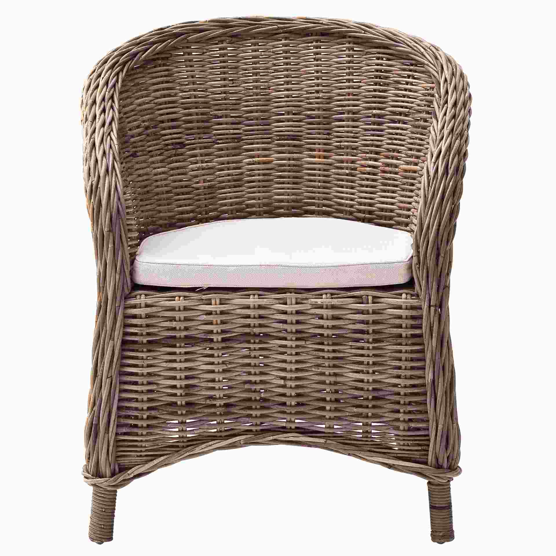 Der Stuhl Bonsun überzeugt mit seinem Landhaus Stil. Gefertigt wurde er aus Kabu Rattan, welches einen natürlichen Farbton besitzt. Der Stuhl verfügt über eine Armlehne. Die Sitzhöhe beträgt beträgt 44 cm.