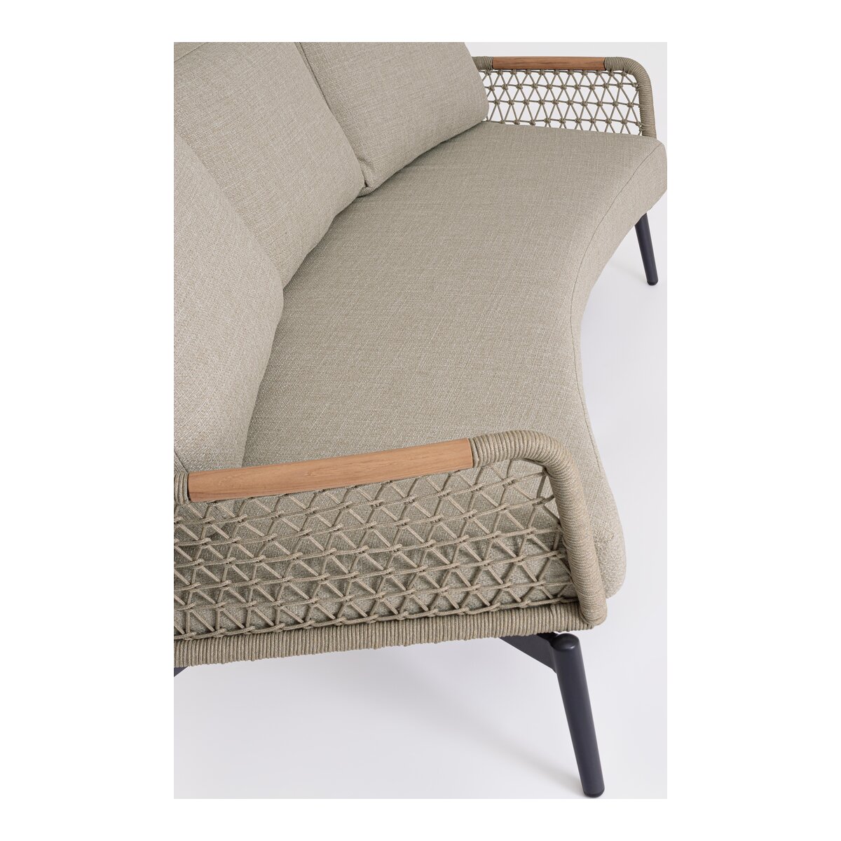 3-Sitzer Gartensofa Eulero - Aluminium Anthrazit & Olefin-Geflecht Taupe, inkl. Kissen