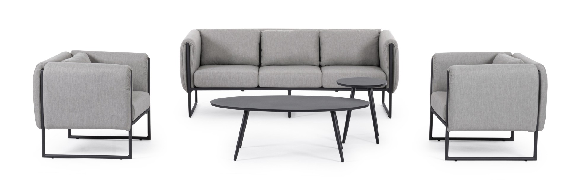 Couchtisch Space aus Aluminium 119 cm, Schwarz
