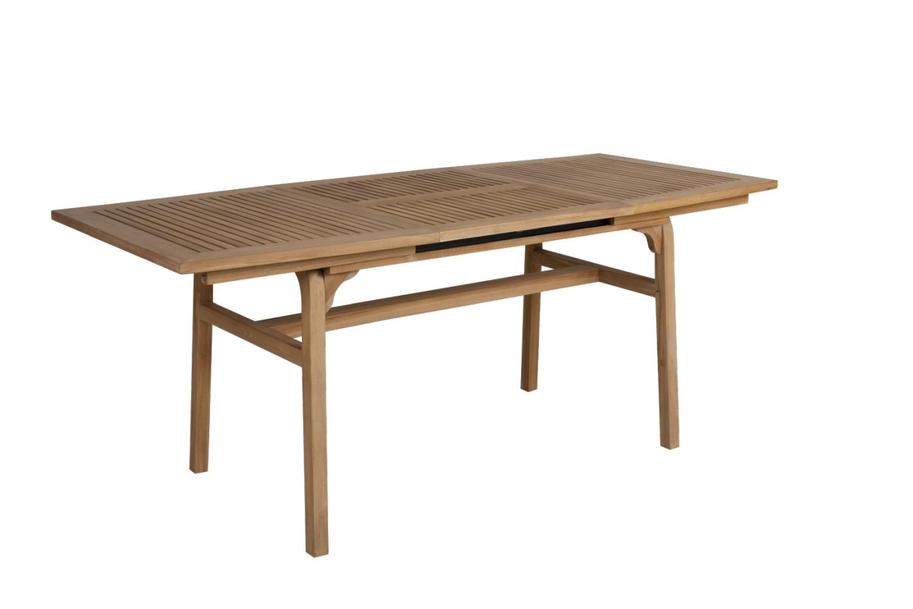 Der Gartenesstisch Volos überzeugt mit seinem modernen Design. Gefertigt wurde die Tischplatte aus Teakholz, welche einen natürlichen Farbton besitzt. Das Gestell ist auch aus Teakholz und hat eine natürliche Farbe. Der Tisch besitzt eine Länge von 132 cm