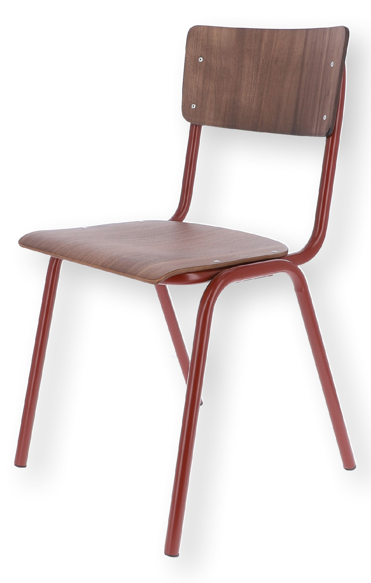 Stuhl Zero stapelbar Rubin Rot Nussbaum Stuhl Zero, stapelbar, Rubinrot / Nussbaum