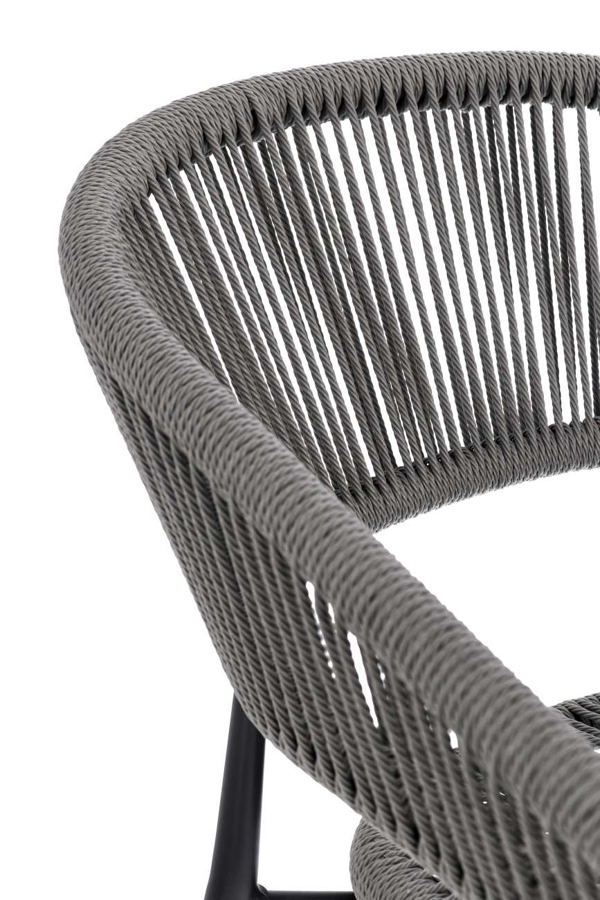 Gartenstuhl Algaida aus Aluminium, Anthrazit / Grau