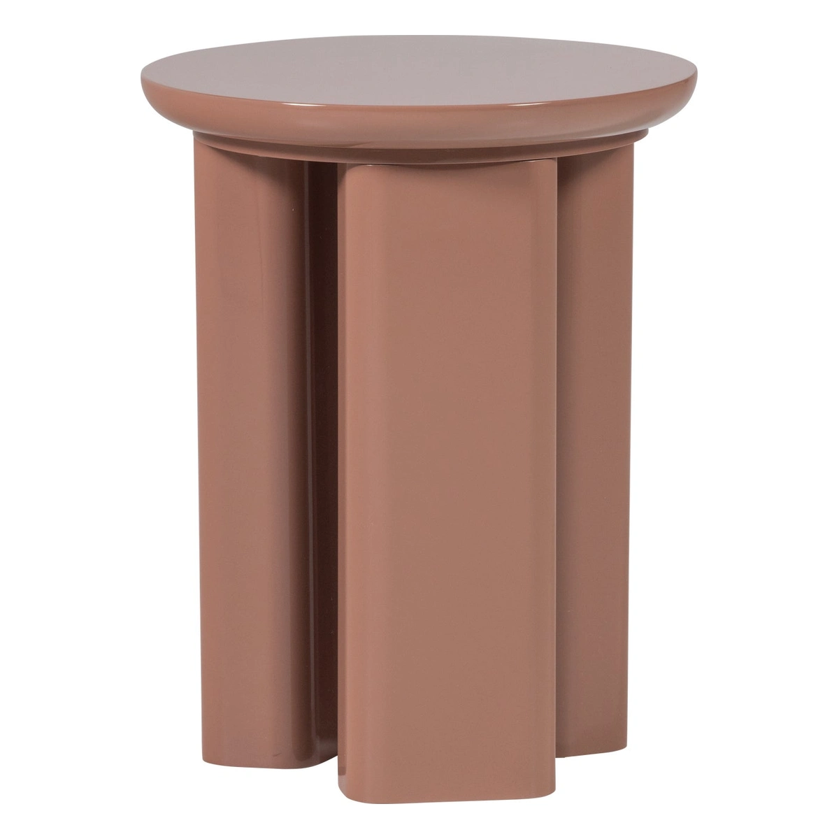 Beistelltisch Orivo - MDF & Holzfurnier Altrosa, Ø 40 cm