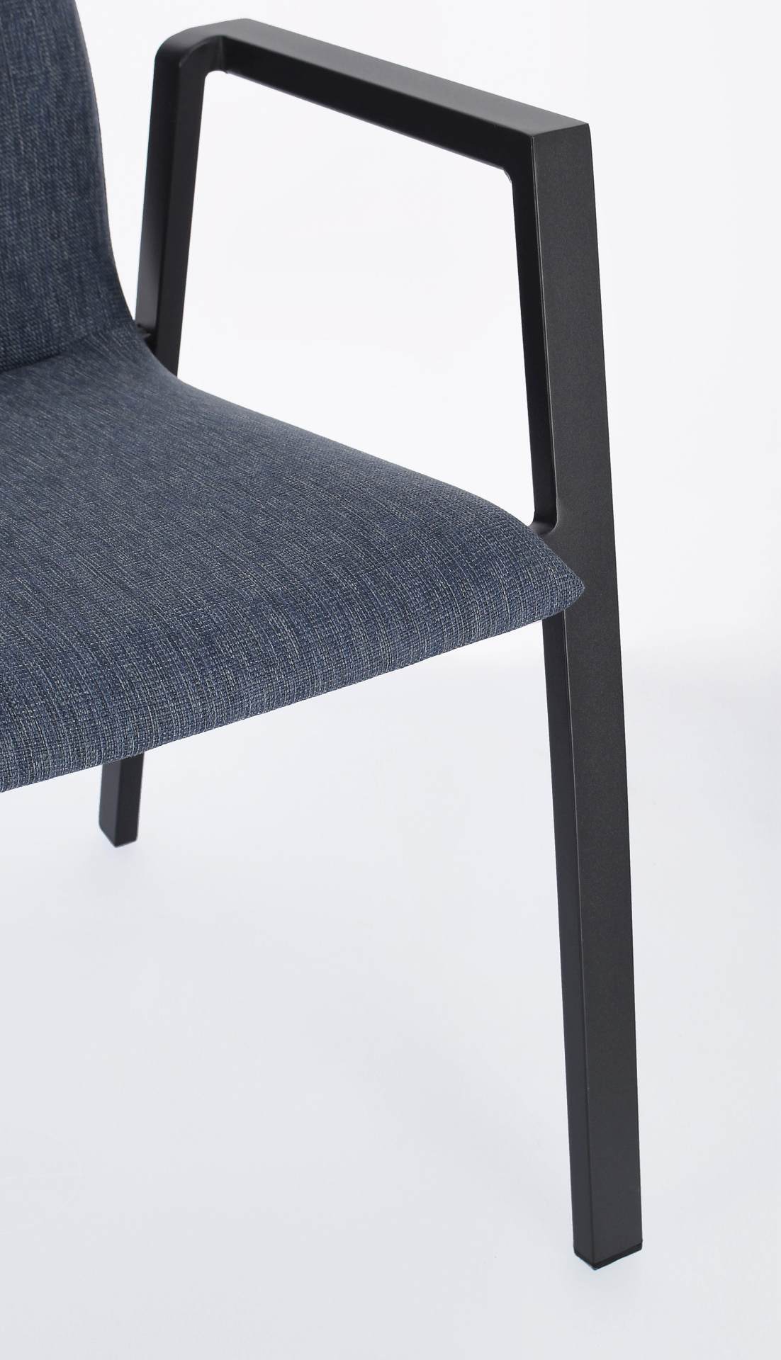 Gartenstuhl Odeon aus Aluminium, Anthrazit/Denim