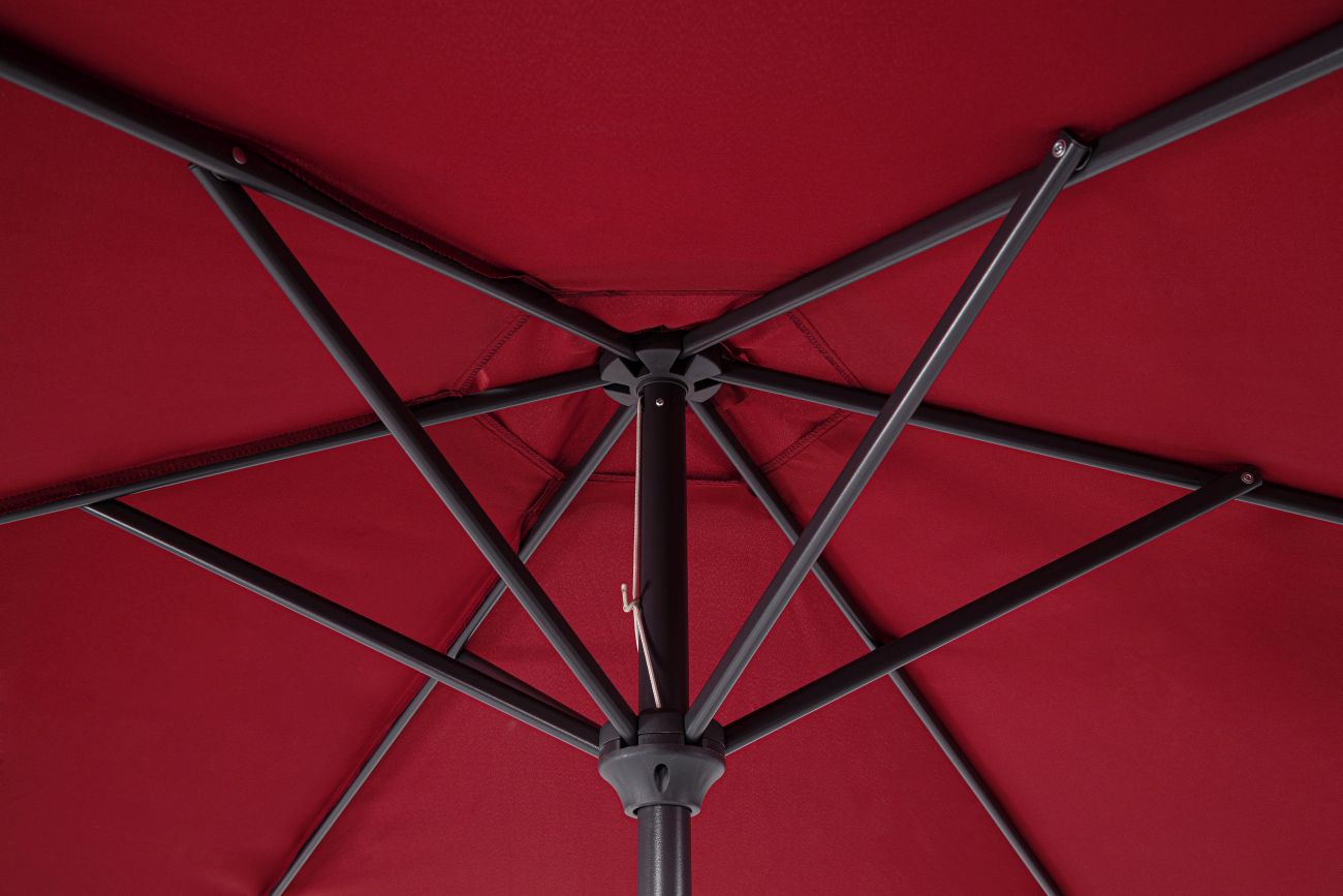 Sonnenschirm Kalife aus Metall Ø 270 cm, Burgunder