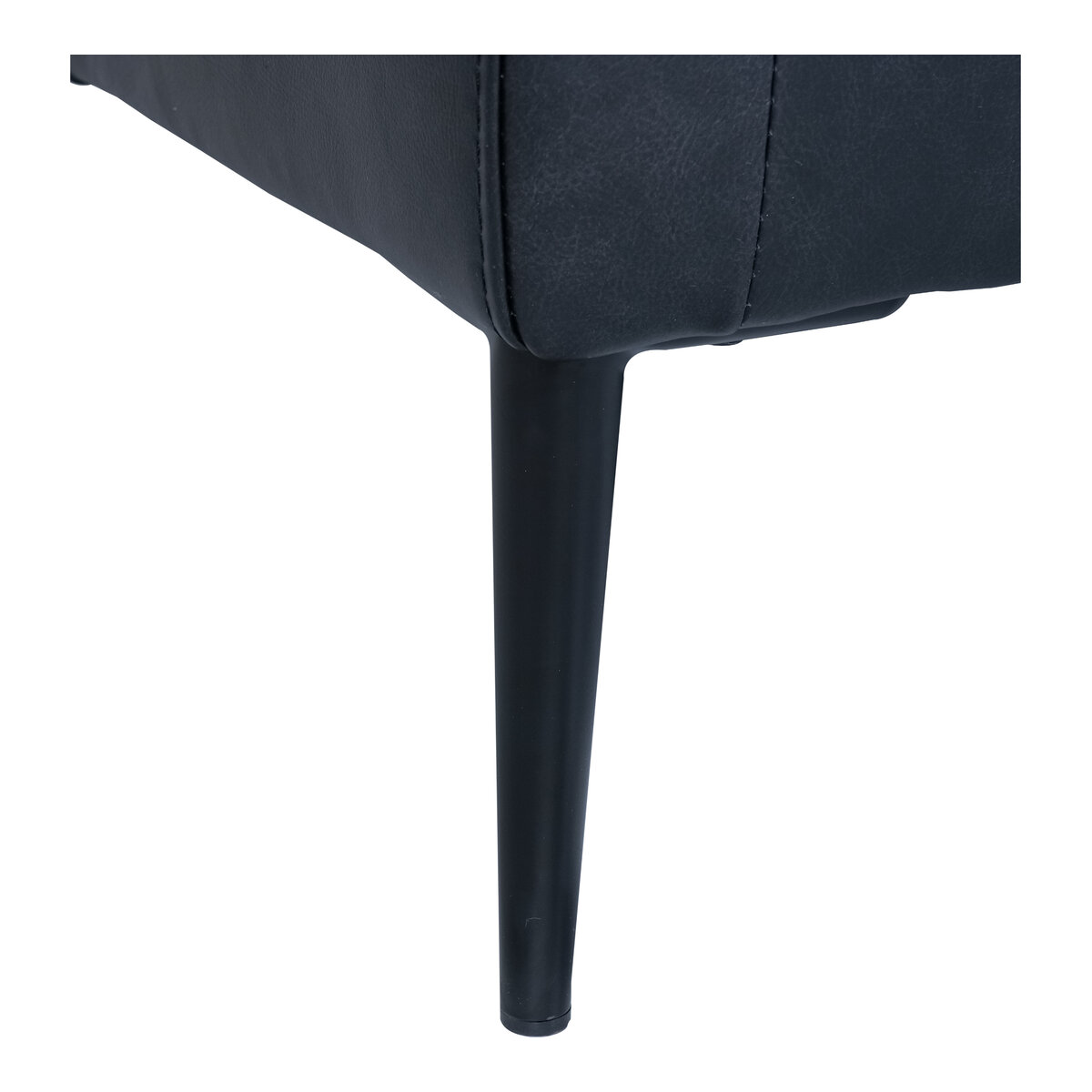 2-Sitzer Sofa Aicena Leder Schwarz - Komfortsofa mit Taschenfederkern & Metall-Gestell