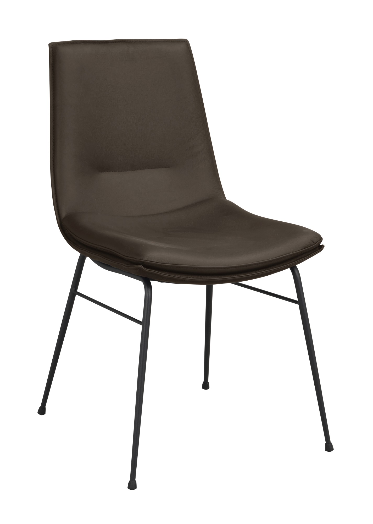 Stuhl Lowell 2er Set, Leder Braun