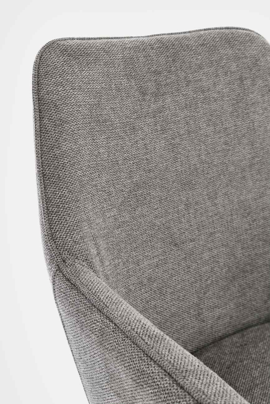 Esszimmerstuhl Cora 2er-Set mit Armlehne, Dunkelgrau / Schwarz