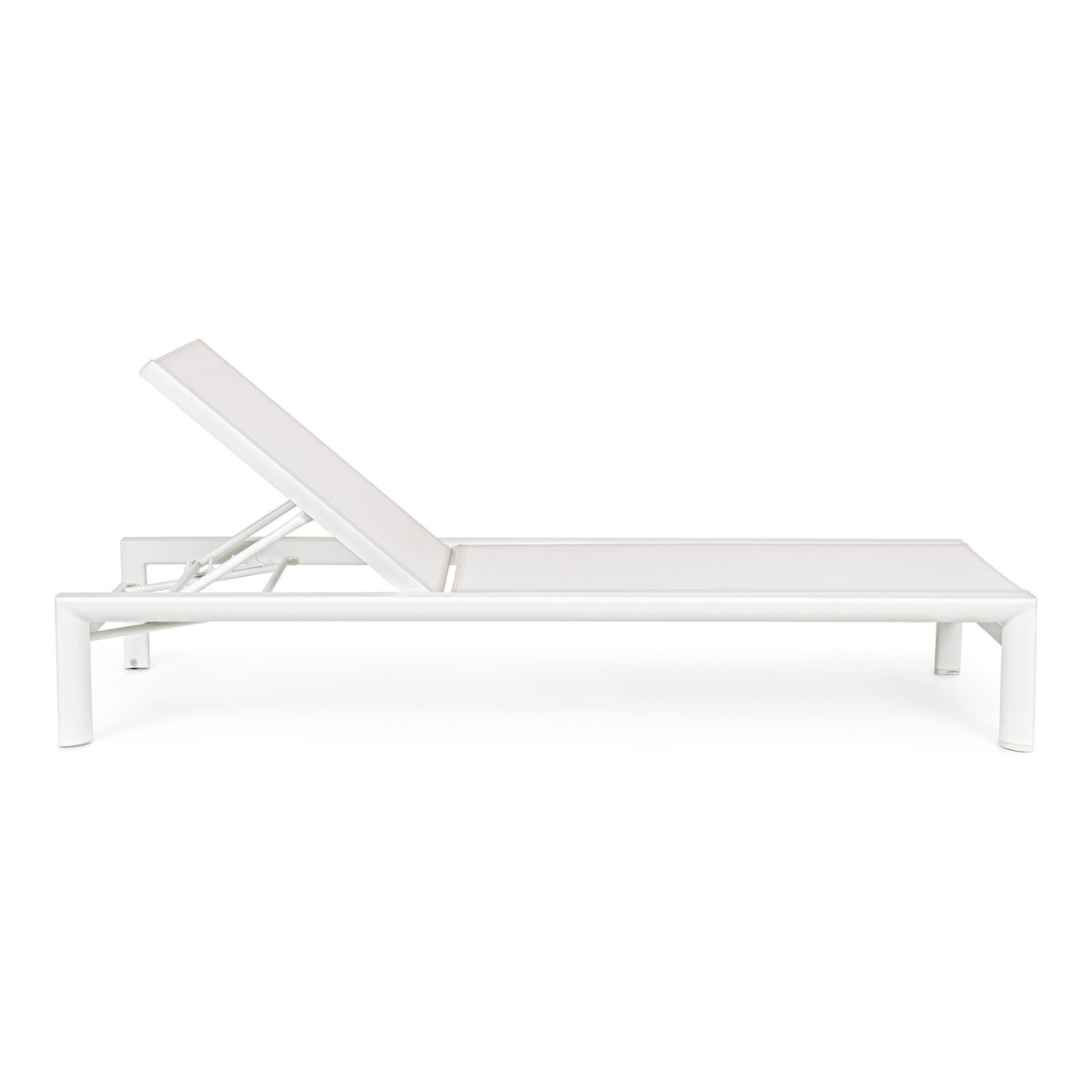 Gartenliege Skipper verstellbar - Textilene Off-White & Aluminium Off-White