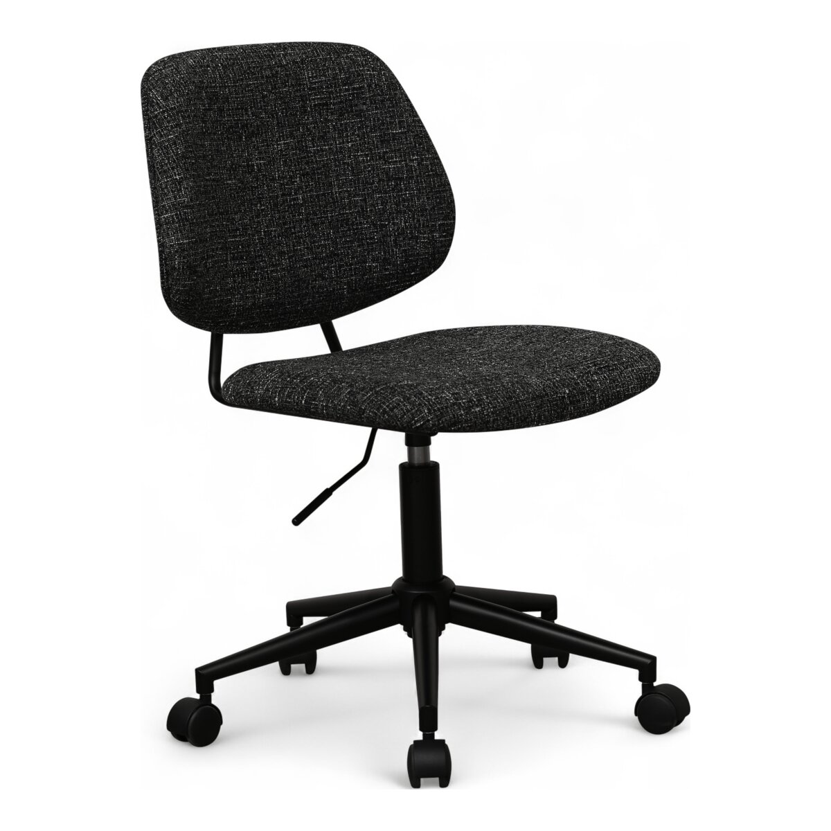 Bürostuhl Otal aus Boucle - Drehbar, Höhenverstellbar, Neigbar, Schwarz