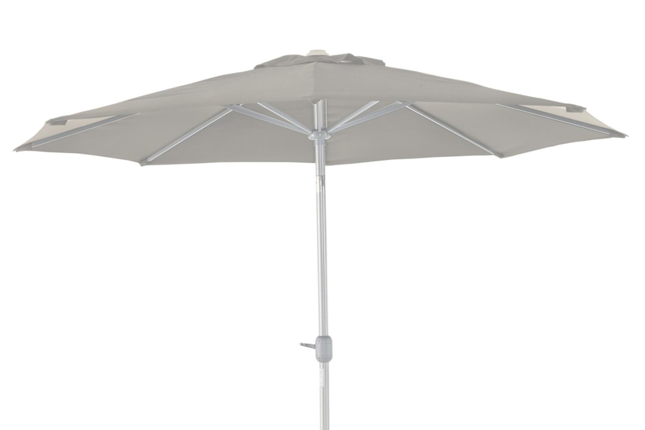 Der Sonnenschirm Andria überzeugt mit seinem modernen Design. Gefertigt wurde er aus Olefin-Stoff, welcher einen Beigen Farbton besitzt. Das Gestell ist aus Metall und hat eine silberne Farbe. Der Schirm hat einen Durchmesser von 300 cm.