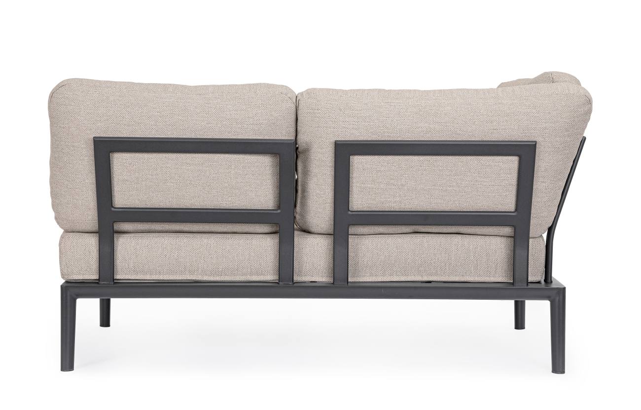 Gartenmodulsofa Gerald aus Aluminium Eck-Element, Anthrazit