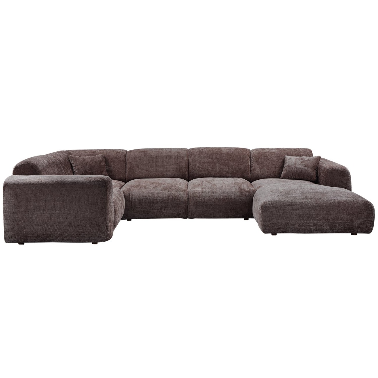 Ecksofa Cloud aus Chenille-Stoff Links, Braun Ecksofa Cloud aus Chenille-Stoff Links, Braun