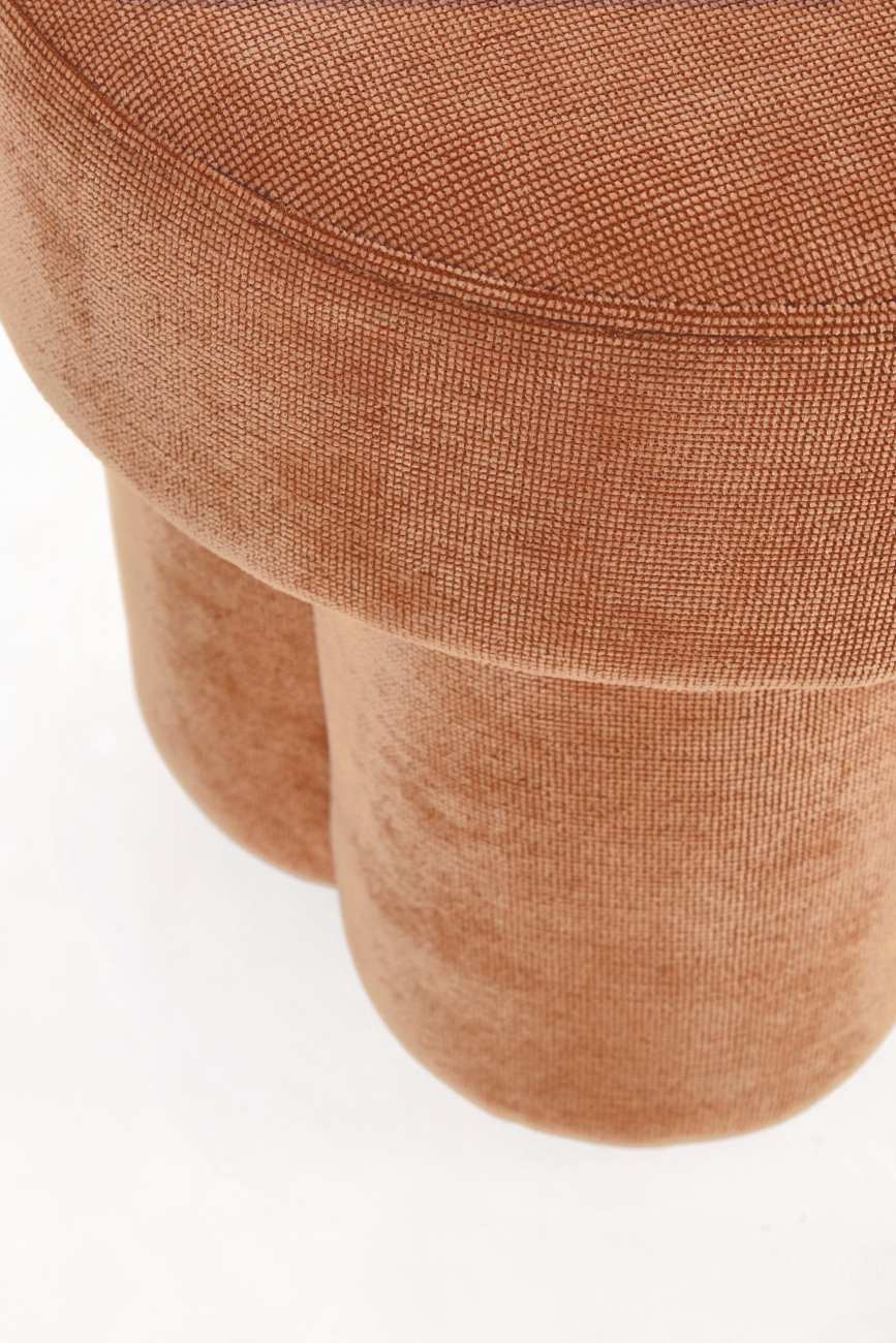 Hocker Glenda aus Stoff, Orange