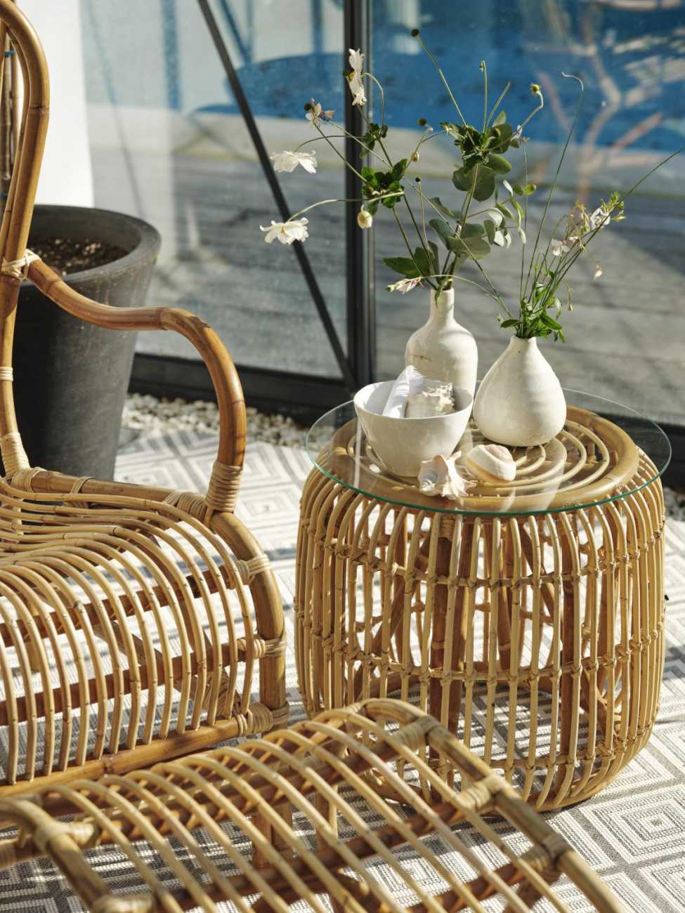 Gartenstuhl Vallda mit Armlehne, Natur