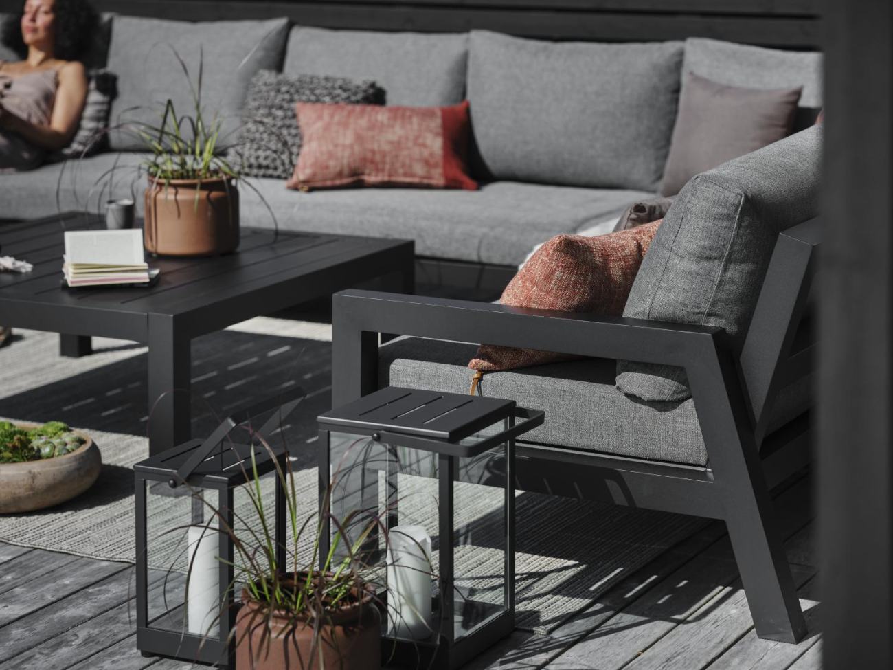 Windlicht Belfort aus Metall Big, Schwarz