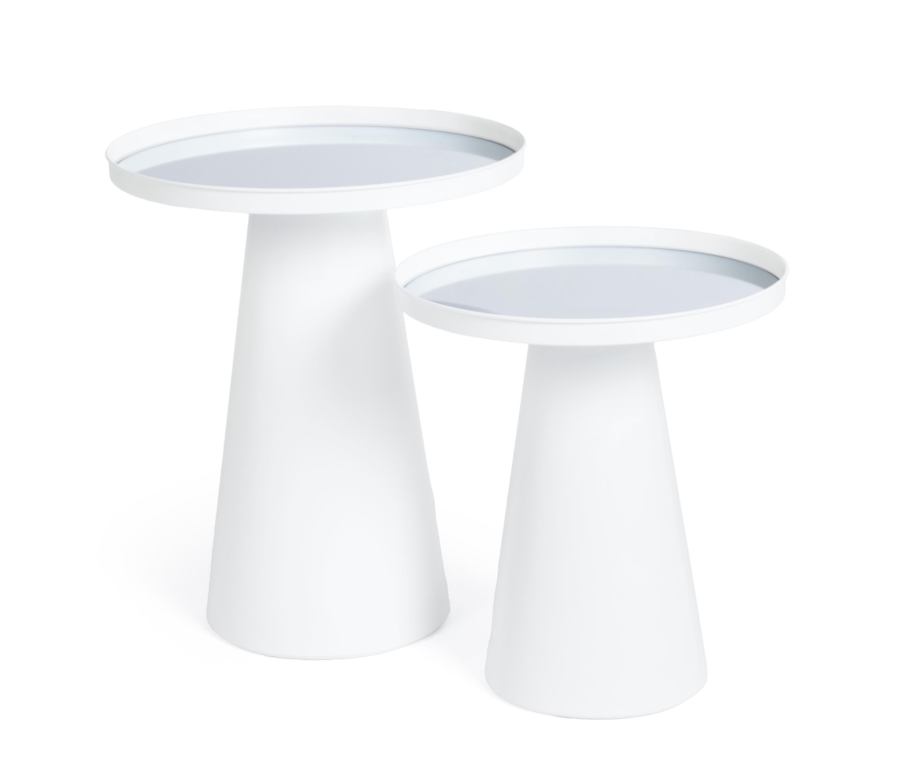 Beistelltisch Reflex 2er-Set aus Metall, Weiß Beistelltisch Reflex 2er-Set aus Metall, Weiß