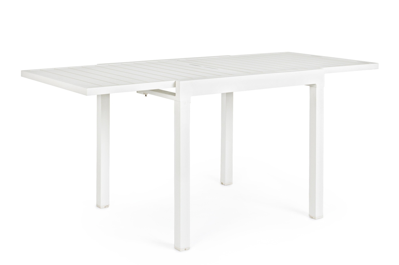 Gartenesstisch Pelagius 83-166x80 cm, Weiß