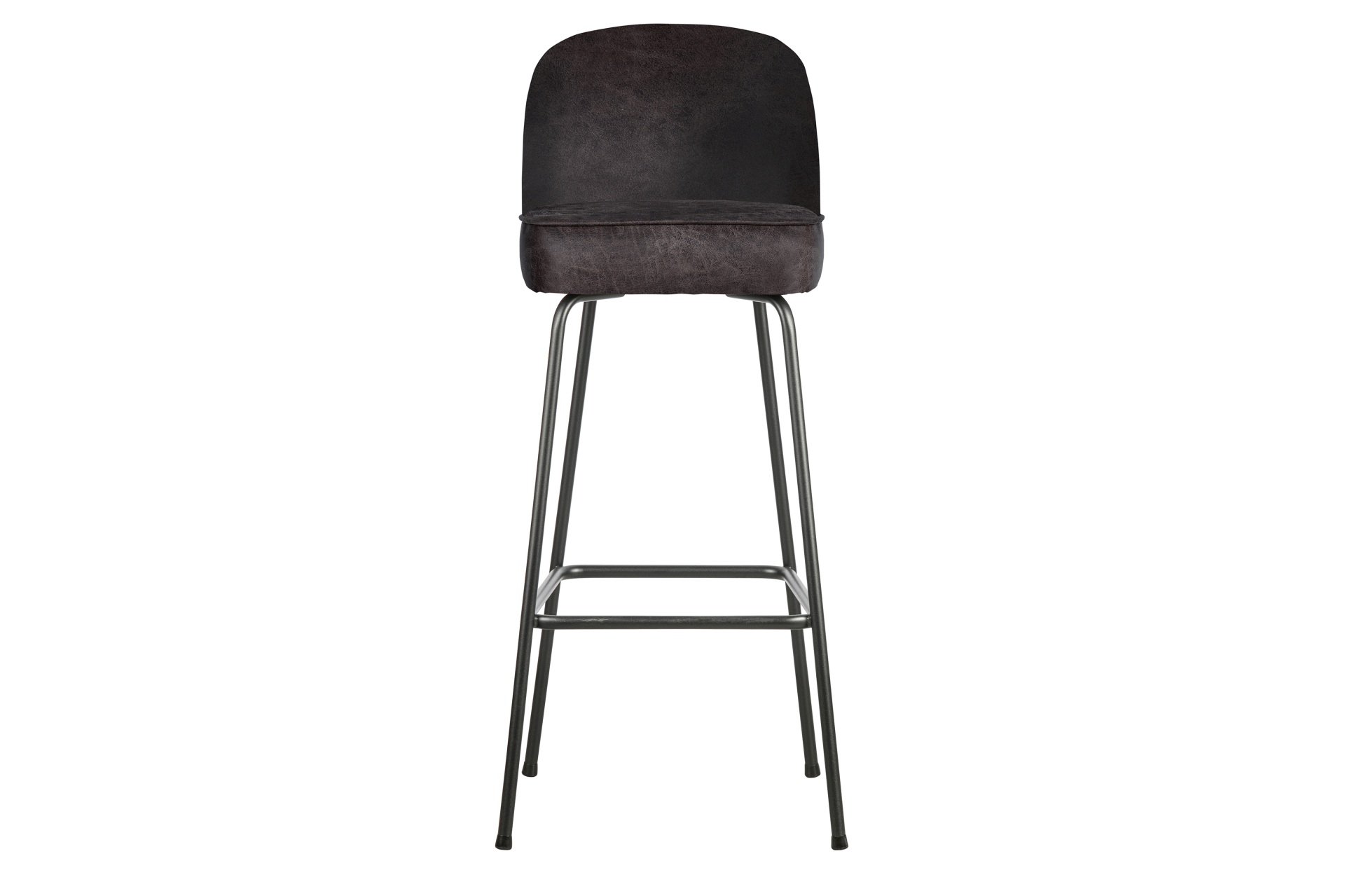 Barhocker Vogue aus Leder, Schwarz Barhocker Vogue aus Kunstleder, Schwarz