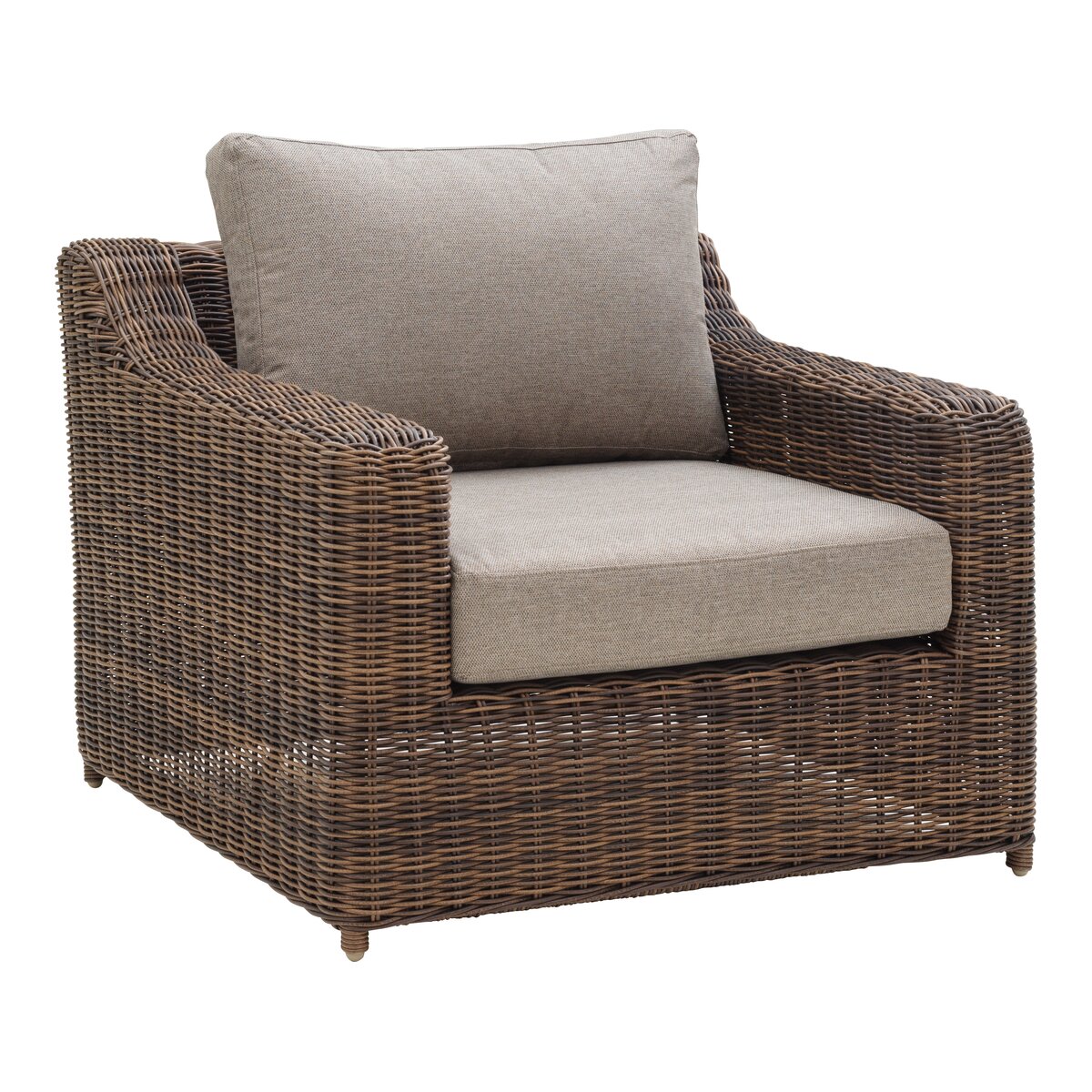 Gartensessel Glendon Dunkelbraun - Polyrattan & wasserabweisender Stoff