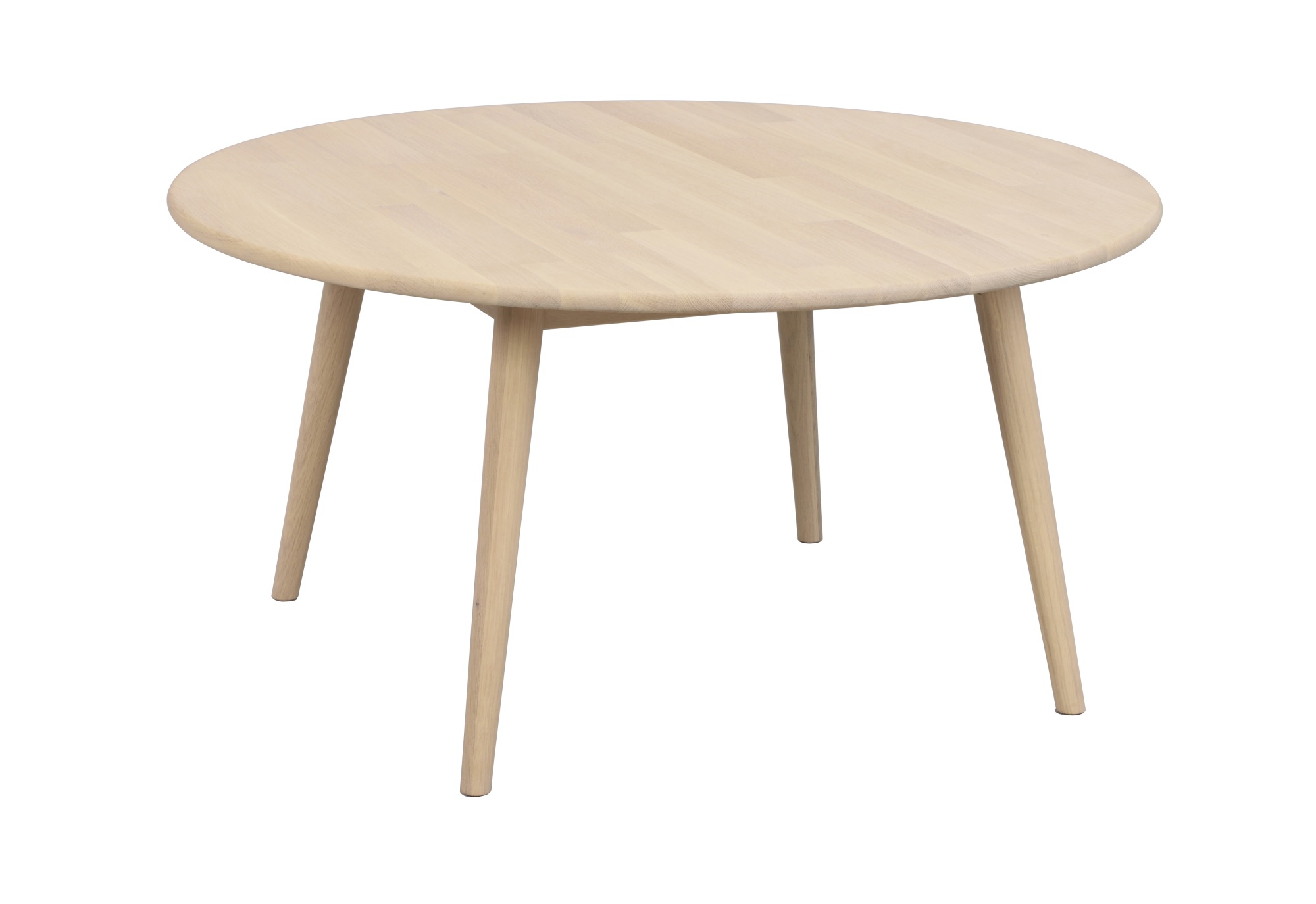 Komfortabel & schön – Couchtisch Tompkins Rund 90cm, Eiche Weiß pigmentiert. Couchtisch Tompkins Rund 90cm, Eiche Weiß pigmentiert