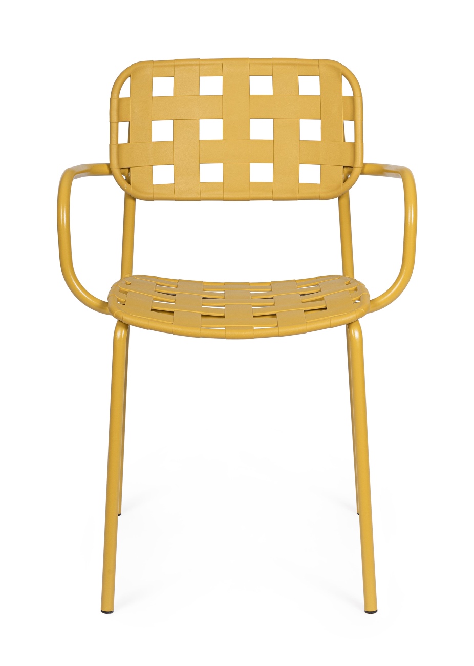 Gartenstuhl Clover mit Armlehne, Ocker