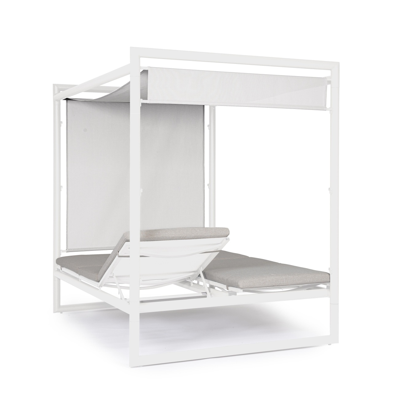 Gartendaybed Konnor aus Aluminium, Weiß