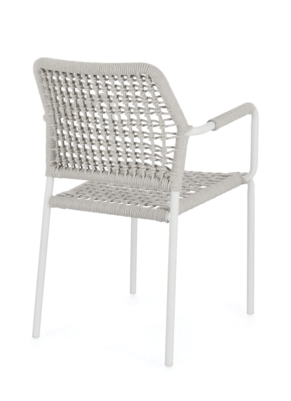 Gartenstuhl Rajada aus Aluminium, Hellgrau / Weiß