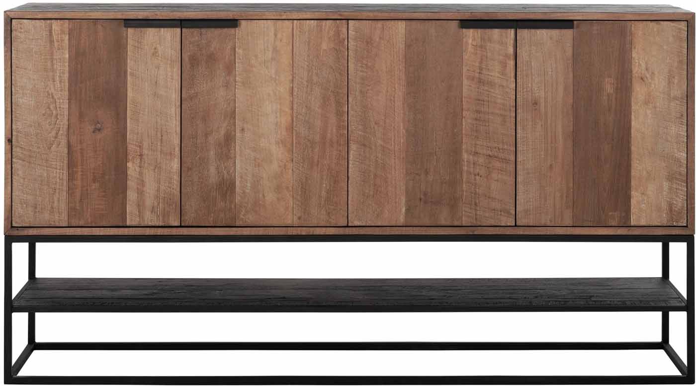 Sideboard Cosmo aus recyceltem Teakholz und Metall