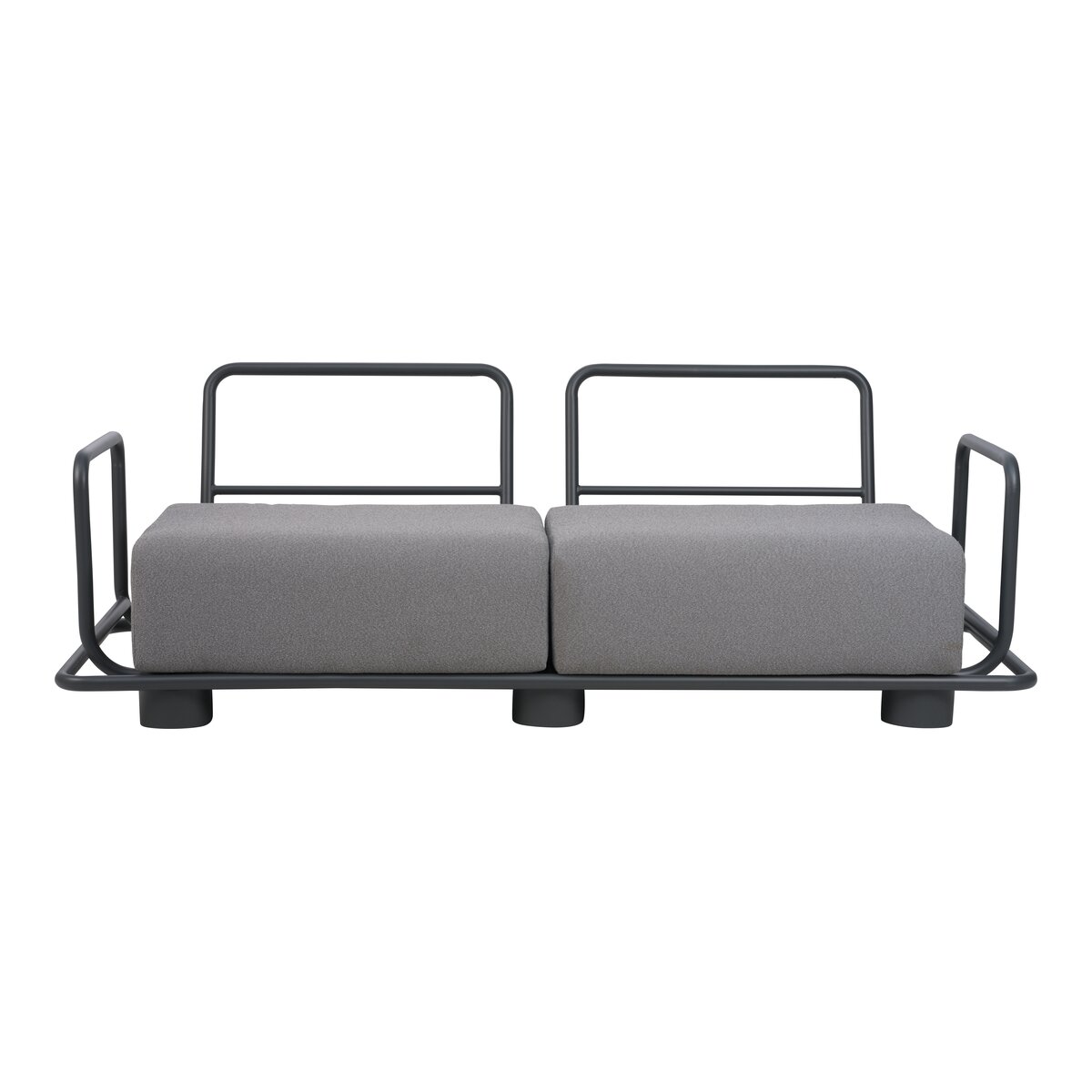 Gartensofa Bolster 2,5-Sitzer, Aluminium & Teddy-Stoff, Grau