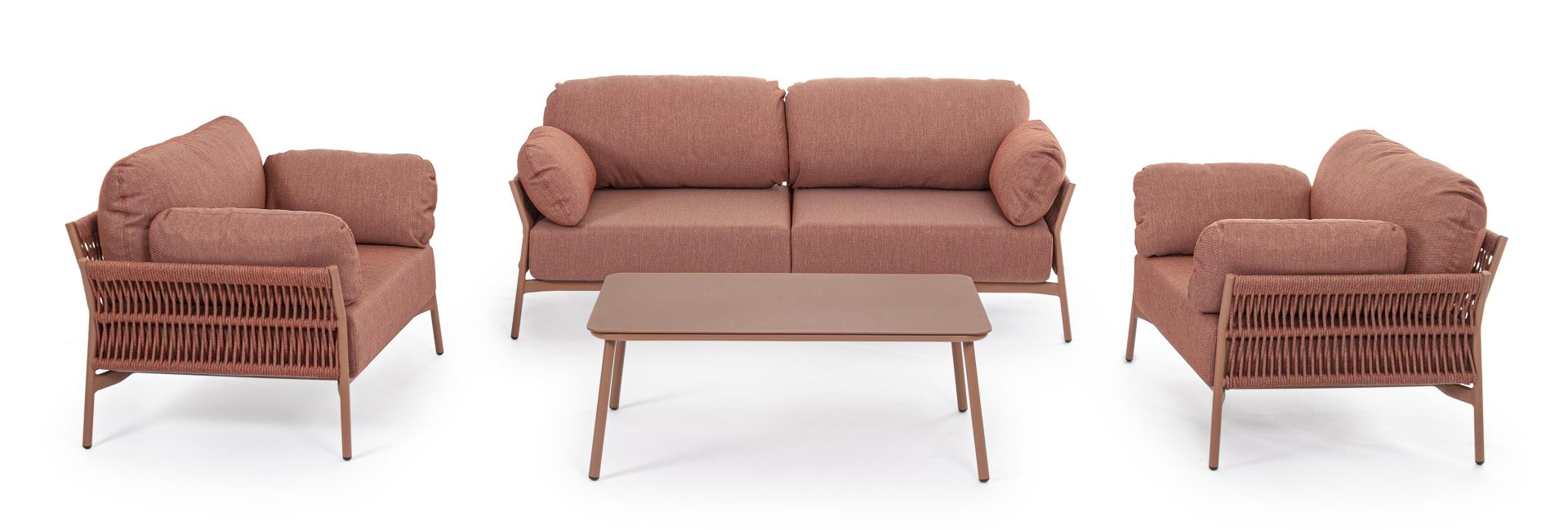 Sofa Pardis aus Aluminium, Sierra, Rot