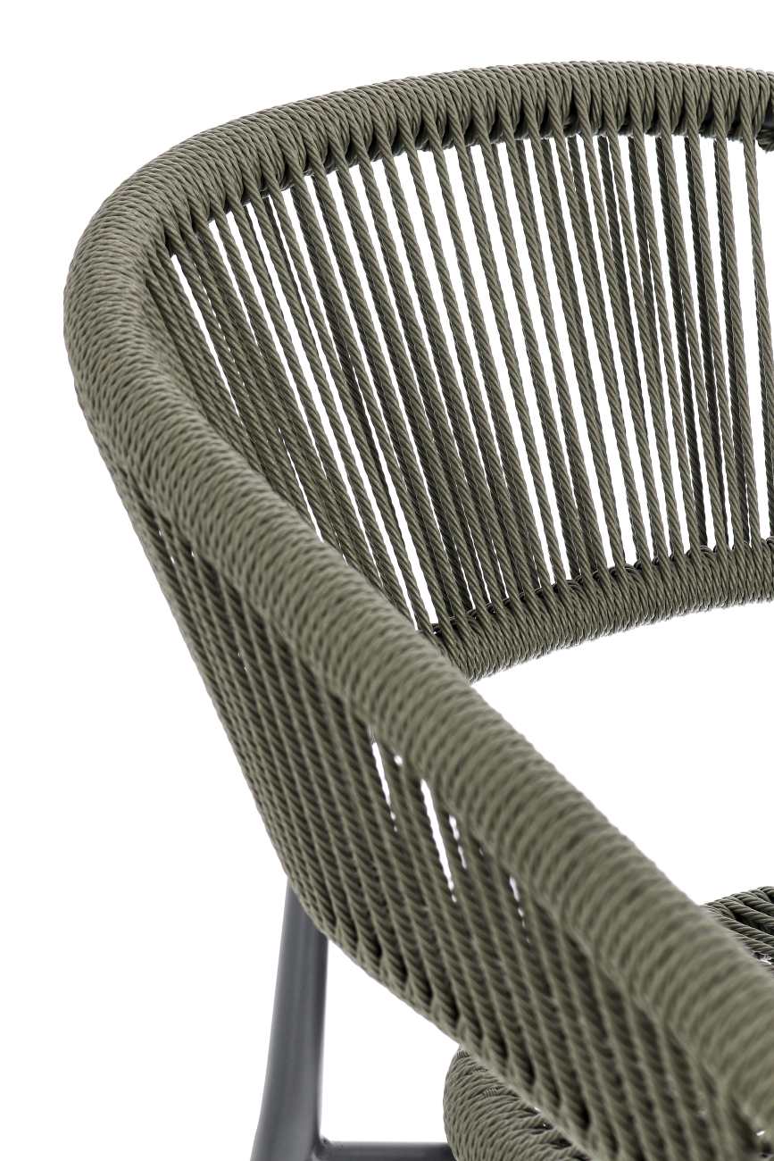 Gartenstuhl Algaida aus Aluminium, Anthrazit / Grün