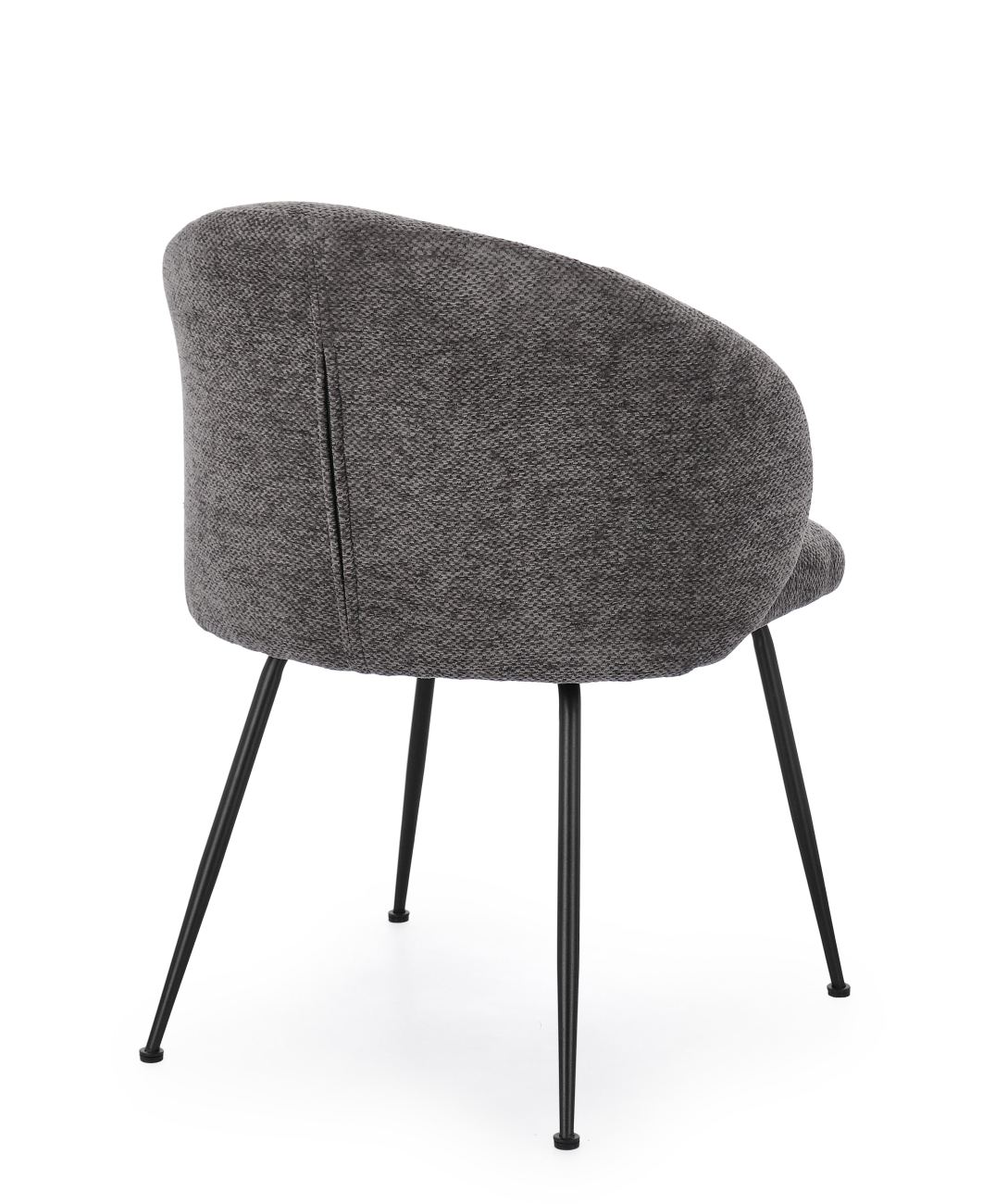 Esszimmerstuhl Gesien aus Chenille-Stoff, Dunkelgrau