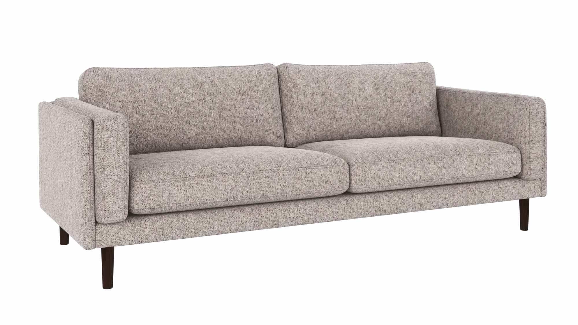 Sofa Braden 3-Sitzer, Beine Braun, Bezug Max Grau