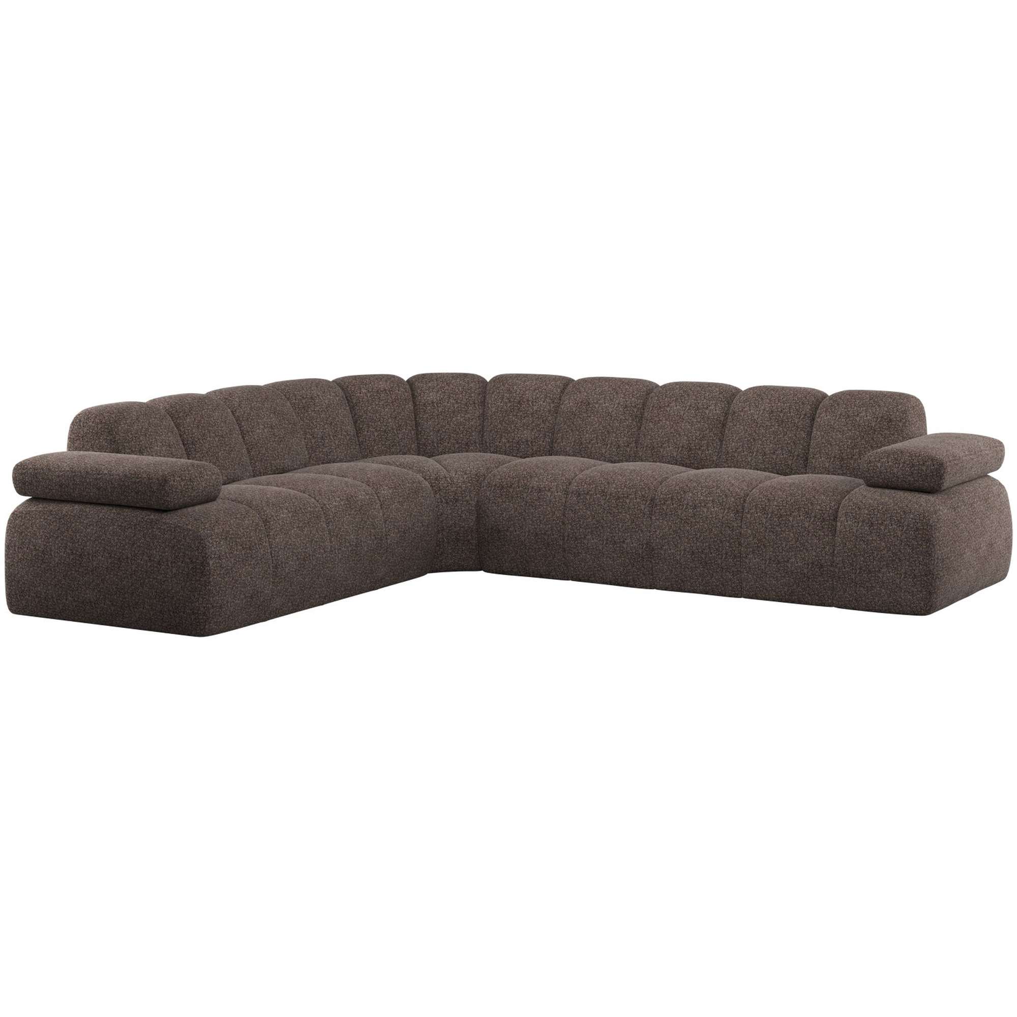 Ecksofa Mojo Links - Wollen-Stoff, Braun