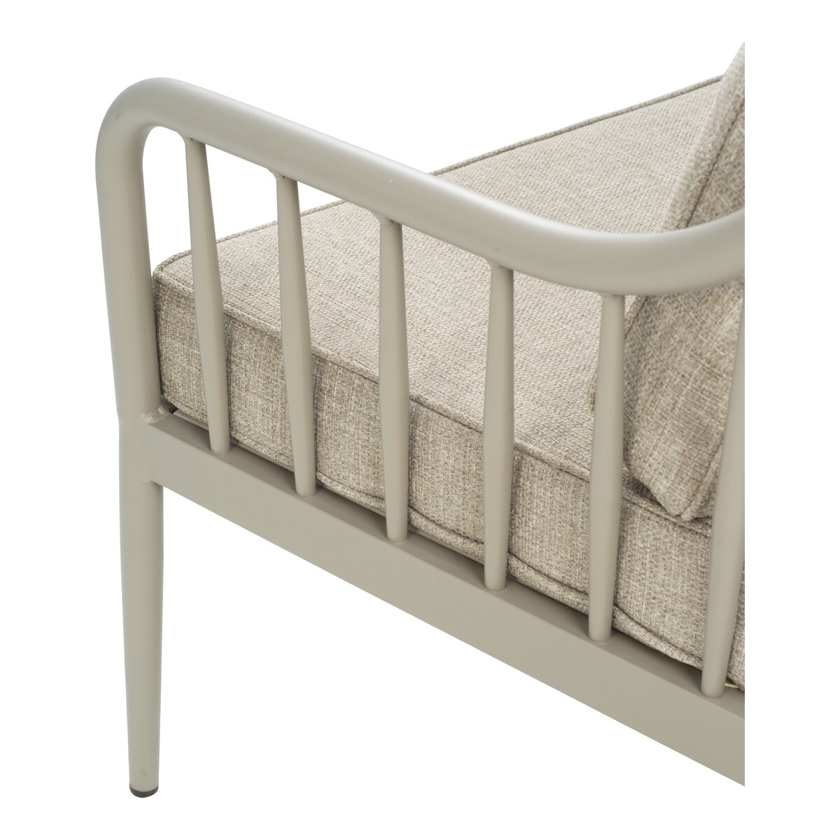 Gartensofa Coleville 2,5-Sitzer, Aluminium & Olefin-Stoff, Khaki/Burlap Beige