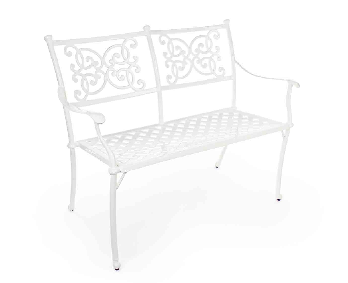 Gartenbank Giglio aus Aluminium, Weiß Gartenbank Giglio aus Aluminium, Weiß