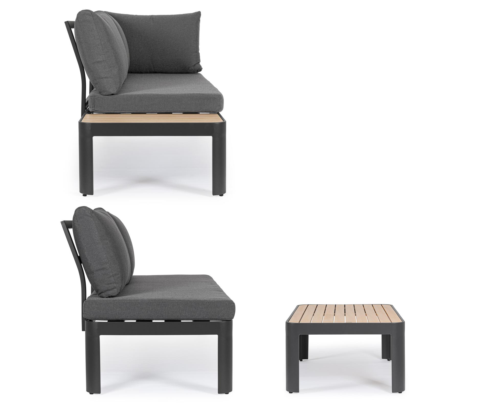 Gartenlounge Narelle aus Aluminium, Anthrazit